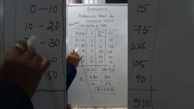 Statistics -Arithmetic Mean for Continuous series Calculation of AM смотреть онлайн