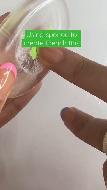 Using a silicone sponge to create French tip nails, Pinterest aesthetic, back to school nails смотреть онлайн