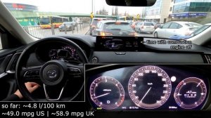 Mazda CX-60 3.3 diesel CITY fuel consumption economy real test mpg l/100 km traffic jam e-Skyactiv