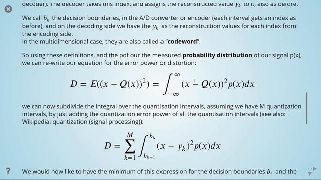 ADSP - 04 Lloyd-Max Quantizer - 03 Minimizing the Expectation of the Quantization Error Power смотреть онлайн