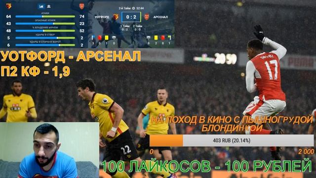 УОТФОРД - АРСЕНАЛ / СТАВКИ В ЛАЙВЕ / СТРИМ / ПРЯМАЯ ТРАНСЛЯЦИЯ смотреть онлайн