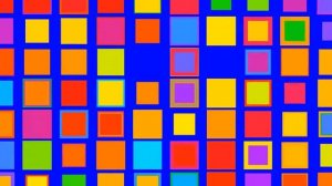 HD футаж. Разноцветные квадраты в стиле Диско. Хромакея