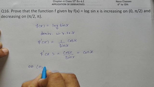 Class 12 Ex 6.2 Q16 Math | Chapter6 Class12 | Q16 Ex 6.2 Class 12 Math | Ex 6.2 Q16 Class 12 Math