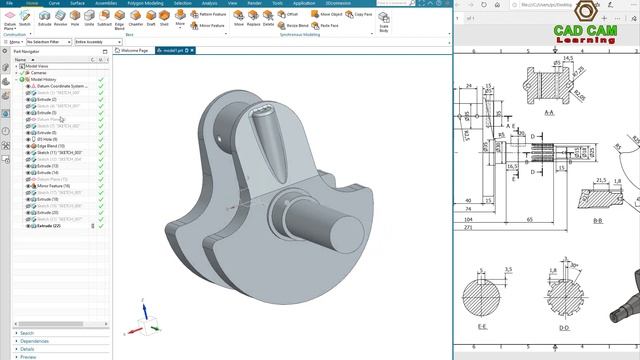 Siemens NX Modeling Tutorials #37 | Design CrankShaft Engine - Practice Exercise to improve skills смотреть онлайн