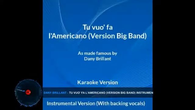 Tu Vuo' Fa L'Americano (Base Professionale Version Big Band)