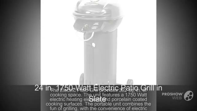 24 in. 1750-Watt Electric Patio Grill in Slate смотреть онлайн