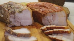 Грудинка свиная в луковой шелухе. Сало соленое по - домашнему.