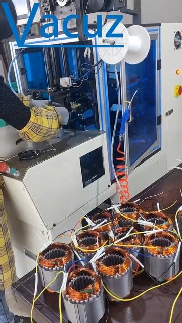 Vacuz Automatic Induction Motor Stator Coil Insulation Paper Insertion Wire Lacing Binding Machine смотреть онлайн