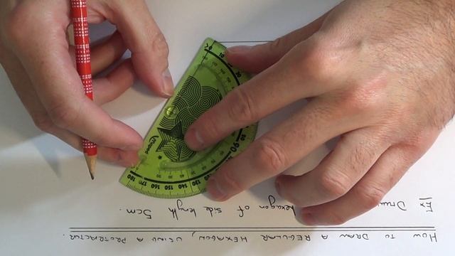 Using a protractor and ruler to draw a REGULAR HEXAGON смотреть онлайн