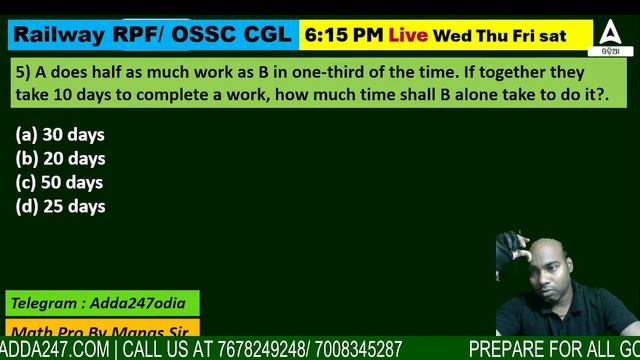 RPF SI & Constable 2024 | Maths | IMPORTANT QUESTIONS | Class 2 | Adda247 Odia смотреть онлайн