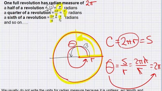 Angles Radian And Degree Measure