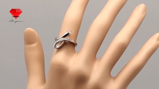 Bije.ru: Оригинальное кольцо из полированной стали с фианитами Elisa (Элиса) смотреть онлайн