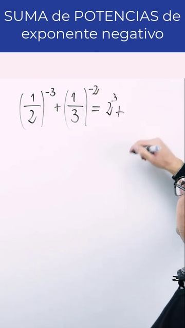 ✅ POTENCIAS De FRACCIONES Con EXPONENTES NEGATIVOS 🤣 #fracciones #potencias #matematicas #shorts