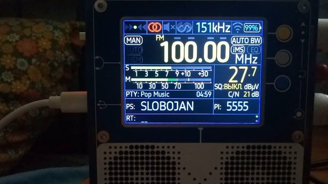 TEF6686 LNA 5.0 приём радиостанции 100,0 - фейковое Слобожанське FM смотреть онлайн
