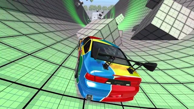 Insane Tunnel Car Crashes Into Purple Pit - BeamNG drive смотреть онлайн