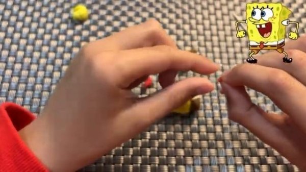 Губка Боб из пластилина.