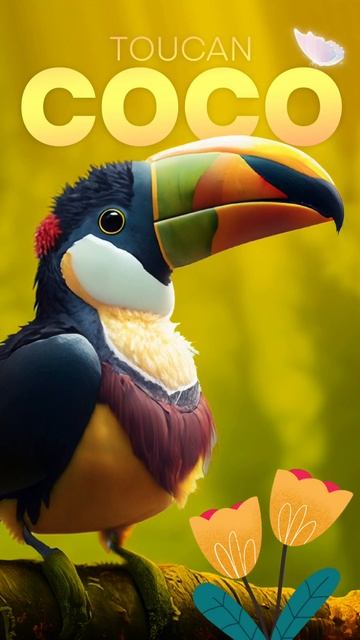 Toucan bird COCO in the rainforest #shorts #adventures #animal #story #Audiobook #children #kids смотреть онлайн