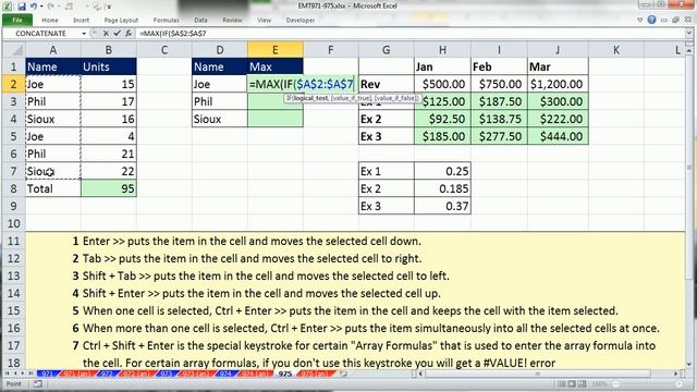 Excel Magic Trick 975: 7 Keystrokes to Enter an Excel Formula, including Array Formulas. смотреть онлайн
