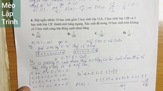 Tổ Hợp Xác Suất (CĐề3 Phần3/3) | Toán 11 | Mèo Lập Trình смотреть онлайн