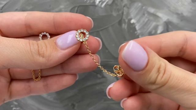 Серьги 36325 белые фианиты, позолота 18К смотреть онлайн