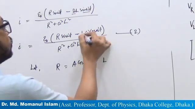 Alternating Current : AC Circuit containing Resistor and Inductor in series; Dr. Md. Momanul Islam