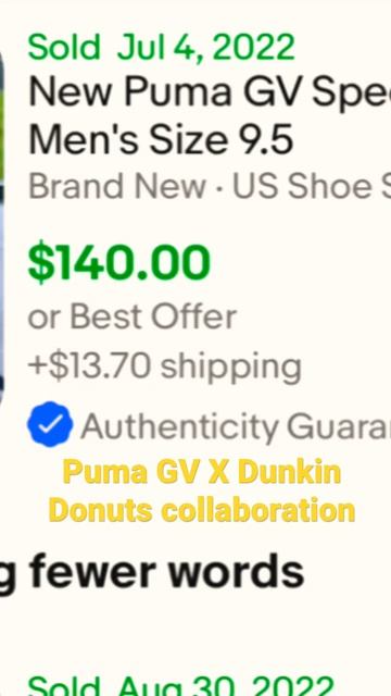 Puma GV Special X Dunkin Donuts White Synthetic Collaboration смотреть онлайн