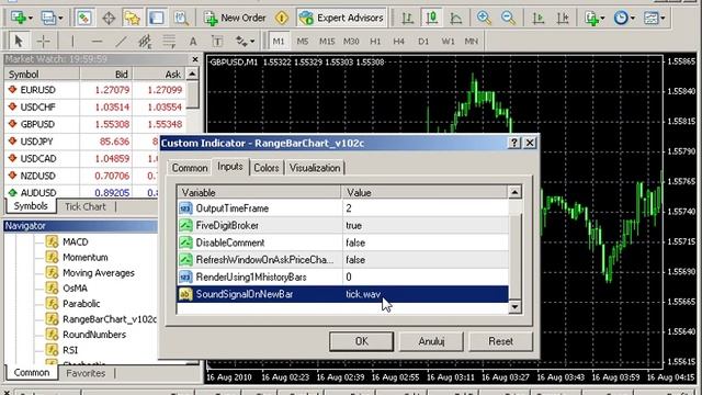 Setting up the range bar indicator v1.x for Metatrader 4 смотреть онлайн