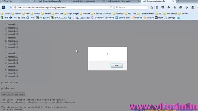 Index Method in JQuery Telugu | VLR Training Class 82 смотреть онлайн