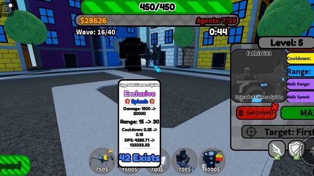 Showcase Upgrade spider camera Get Nerf? Skibi defense