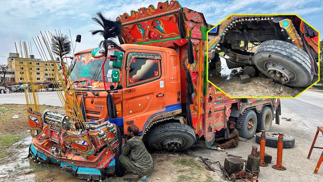 Аварийный Ремонт грузовика Авария Тяжелого грузовика Сломанные Листовые Рессоры Отказ тормоза смотреть онлайн