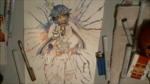 (70) SAO2 Sinon Fanart - Mixed Media (Watercolor, Copics, and Prismacolor Colored Pencils) смотреть онлайн
