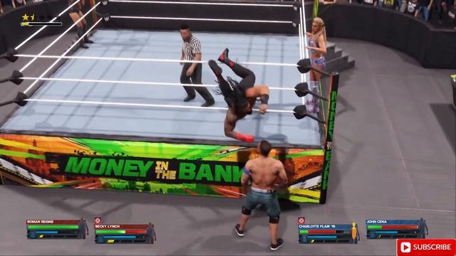 Roman Reigns & Becky Lynch vs Charlotte Fla & John Cena at Money In The Bank: WWE2K24 | WWE | Live смотреть онлайн