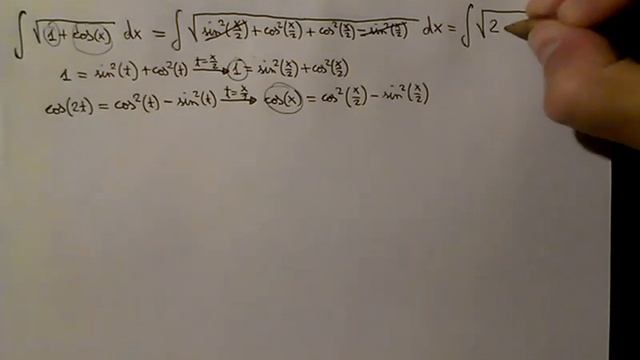(Method 2) Integral of sqrt(1+cos(x)) (trigonometric identities + substitution) смотреть онлайн