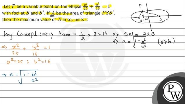 Let \( P \) be a variable point on the ellipse \( \frac{x^{2}}{25}+\frac{y^{2}}{16}=1 \) with fo... смотреть онлайн