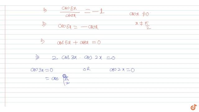 Find the number of solutions satisfying `secxcos5x + 1=0`, where `0 ltx ltpi` смотреть онлайн
