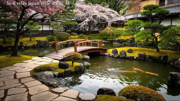 lo fi relax japan style music Japanese garden (日本庭園)4k