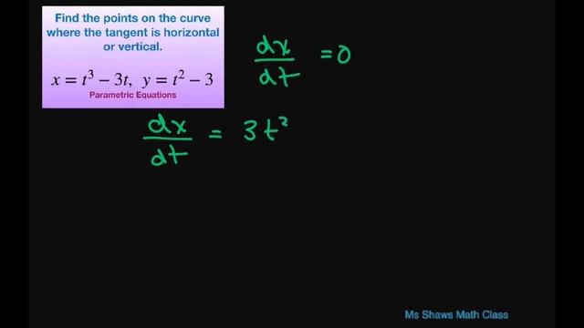 Find points on curve where tangent is horizontal, vertical for x = t^3 -3t, y= t^2 -3. Parametric смотреть онлайн