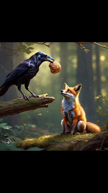 The Clever Fox and the Crow🌟 🦊#Shorts #CartoonStory #Wisdom смотреть онлайн