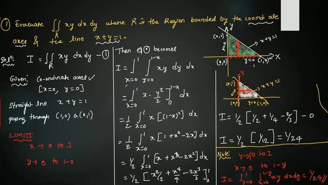 Evaluation Of Double Integral Over A Specific Region R.