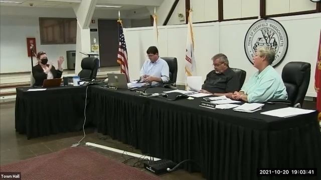 Deerfield Selectboard - October 20, 2021