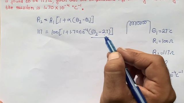 At A Room Temperature (27 •C) The Resistance Of A Heating Element Is 100 Ohm. What Is The Temperatu
