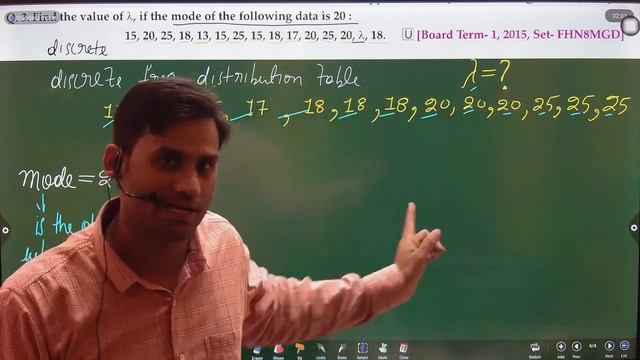 Find the value of λ, if the mode of the following data is 20 : 15, 20, 25, 18, 13, 25, 15, 18, 17, смотреть онлайн