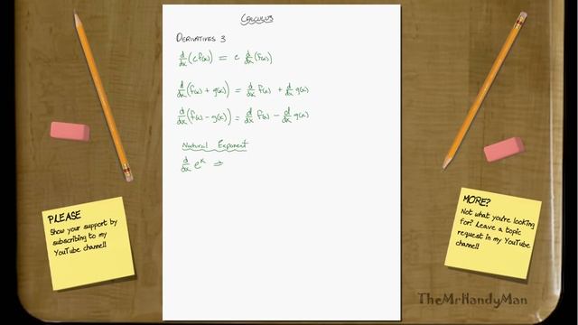 Calculus - Derivatives 3 (of 11) - Constant / Addition / Subtractionmp4 смотреть онлайн
