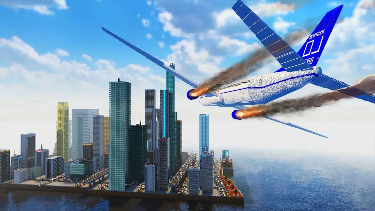 Разрушил город с помощью самолёта в TEARDOWN