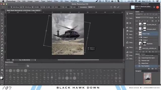 Euro James: "Black Hawk Down" - Manipulation (Photoshop CC) смотреть онлайн