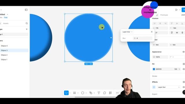 Тени и размытие в Figma. Разбираемся с вкладкой effects (drop shadow, inner shadow, layer blur..... смотреть онлайн