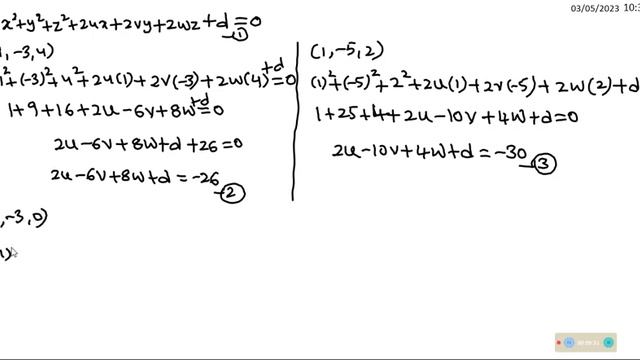 #find the equation of a sphere passing through the points and having centre on a plane | SEM-6 | OU смотреть онлайн