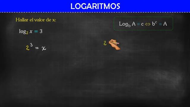 Log 2 X = 3 | Logaritmos Con X En El Argumento | Logaritmos Por Definición