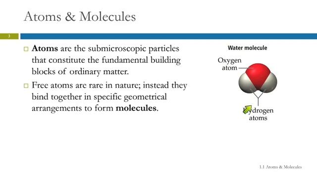 1.1 Atoms & Molecules