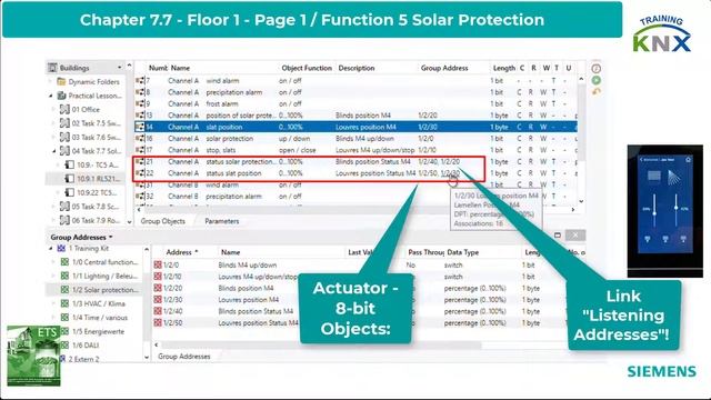7.7 Siemens KNX Touch Control Panel TC5: Sample project - controlling solar protection devices смотреть онлайн